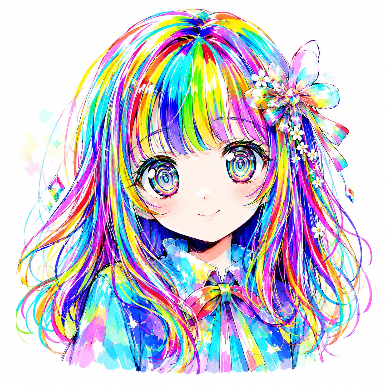 Rainbow Girl style portrait